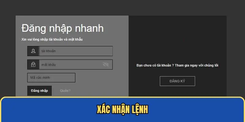 Xác nhận lệnh đăng nhập hoàn tất